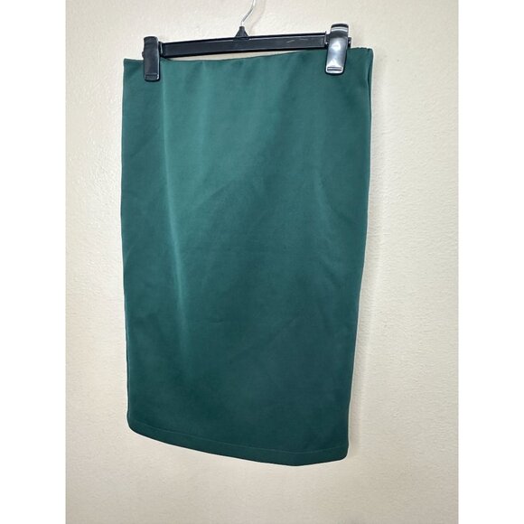 Carmen Marc Valvo Womens Green Knee-Length Pencil Skirt Zip Back Medium Stretch - Picture 2 of 7